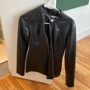 Faux leather moto jacket